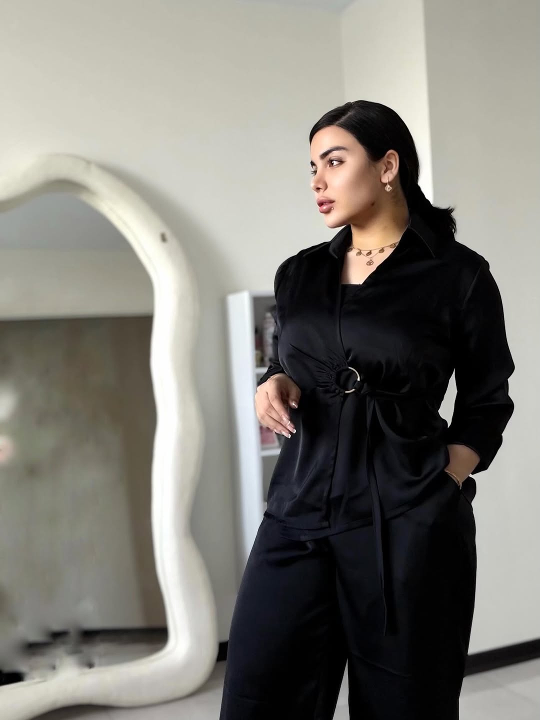ست تابستونی شامل شلوار و شومیز فری سایز